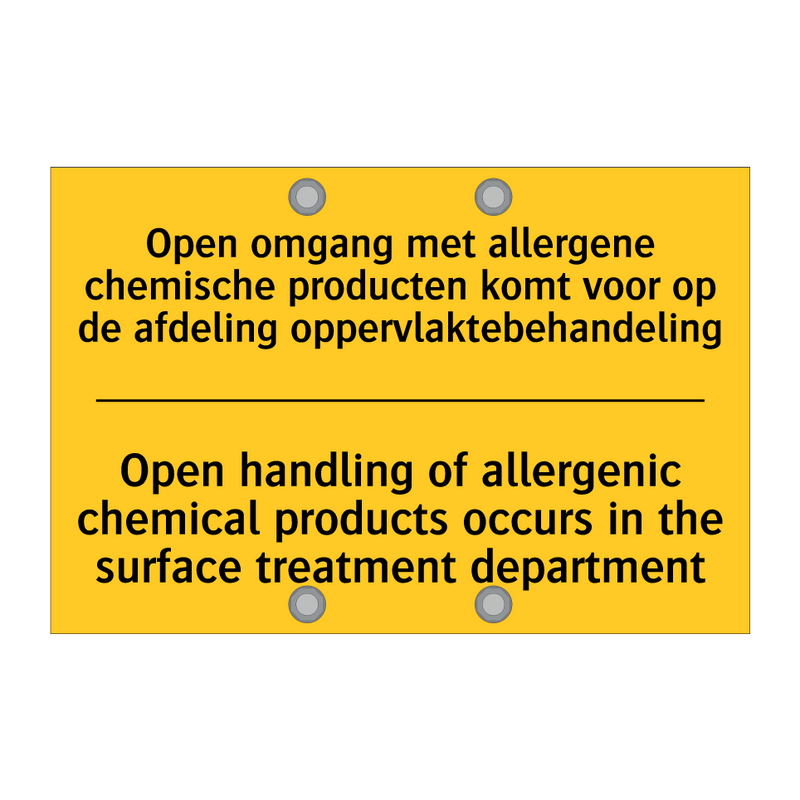 Open omgang met allergene chemische /.../ - Open handling of allergenic chemical /.../