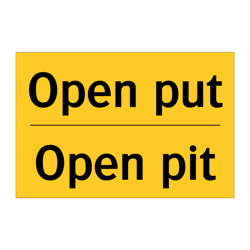 Open put - Open pit & Open put - Open pit & Open put - Open pit & Open put - Open pit