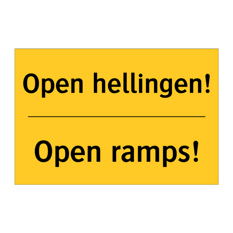 Open hellingen! - Open ramps! & Open hellingen! - Open ramps! & Open hellingen! - Open ramps!