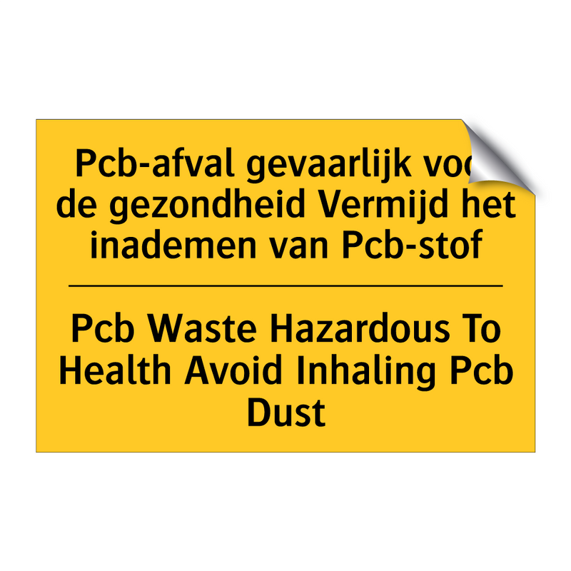 Pcb-afval gevaarlijk voor de gezondheid /.../ - Pcb Waste Hazardous To Health /.../