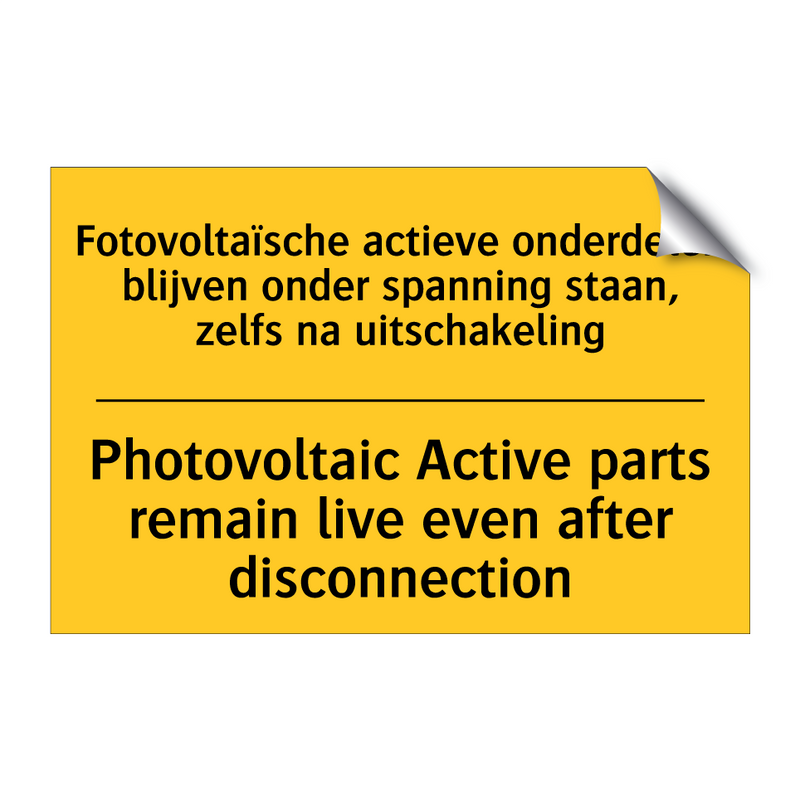 Fotovoltaïsche actieve onderdelen /.../ - Photovoltaic Active parts remain /.../