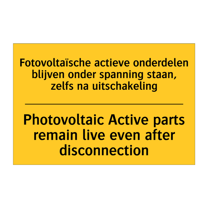 Fotovoltaïsche actieve onderdelen /.../ - Photovoltaic Active parts remain /.../