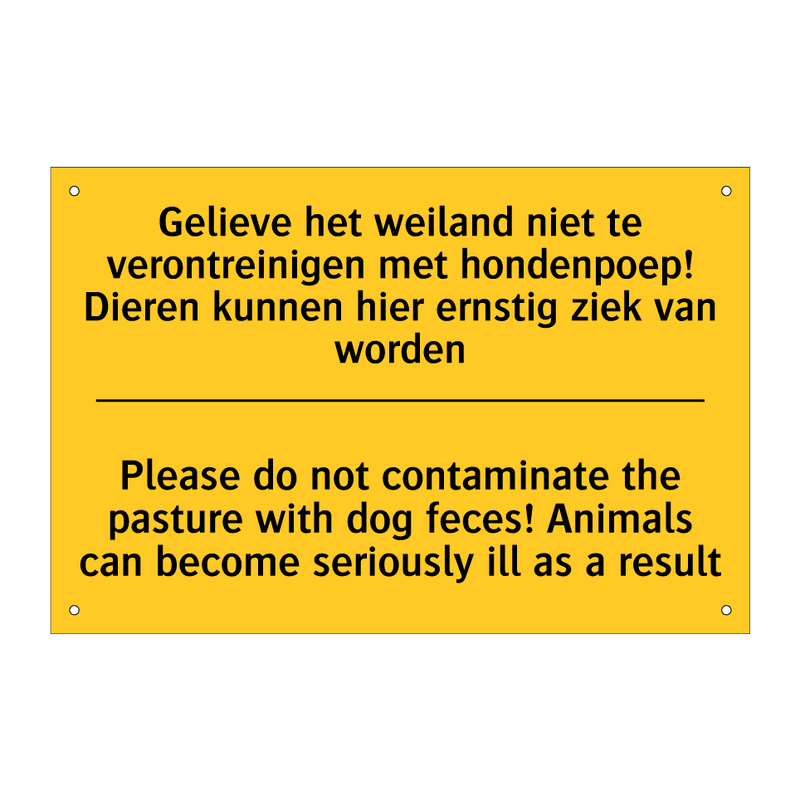 Gelieve het weiland niet te verontreinigen /.../ - Please do not contaminate the /.../