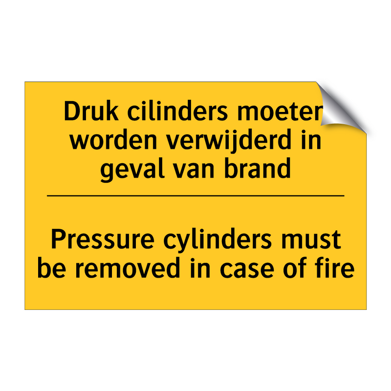 Druk cilinders moeten worden verwijderd /.../ - Pressure cylinders must be removed /.../