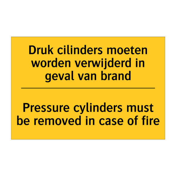 Druk cilinders moeten worden verwijderd /.../ - Pressure cylinders must be removed /.../