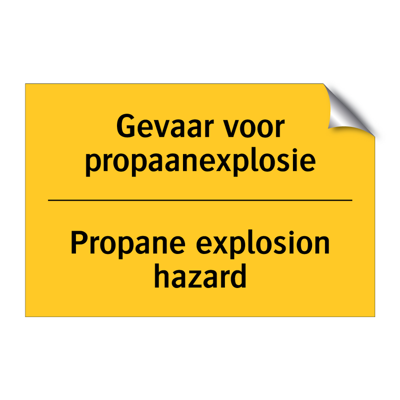 Gevaar voor propaanexplosie - Propane explosion hazard