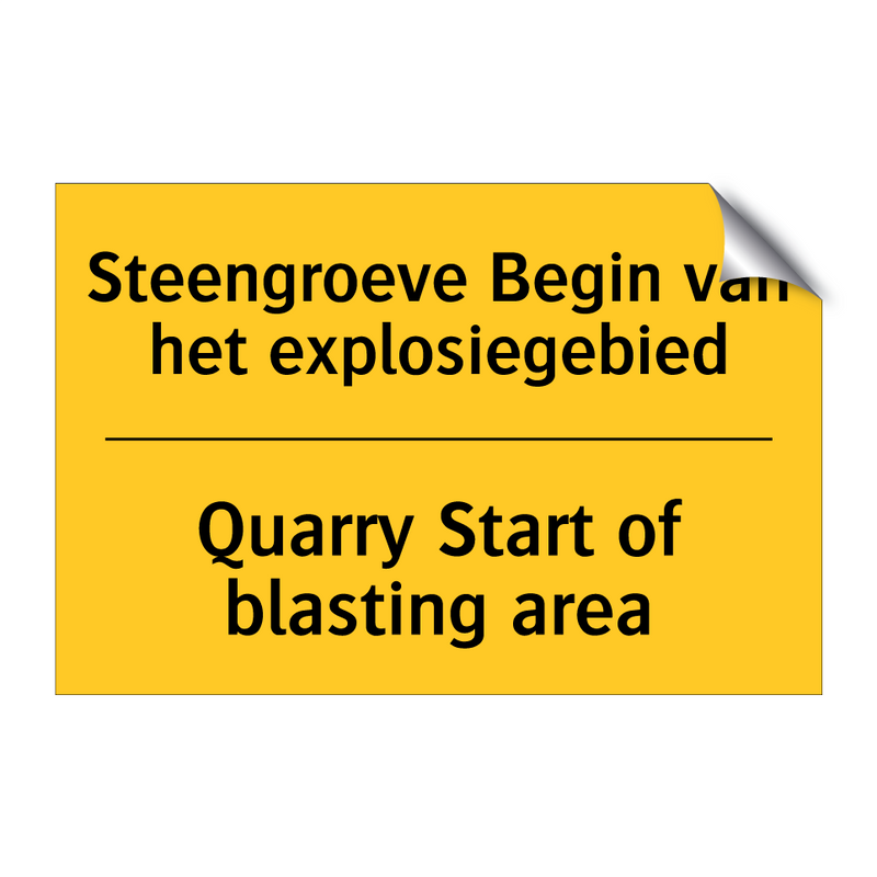 Steengroeve Begin van het explosiegebied - Quarry Start of blasting area