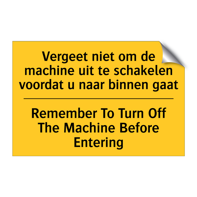 Vergeet niet om de machine uit /.../ - Remember To Turn Off The Machine /.../