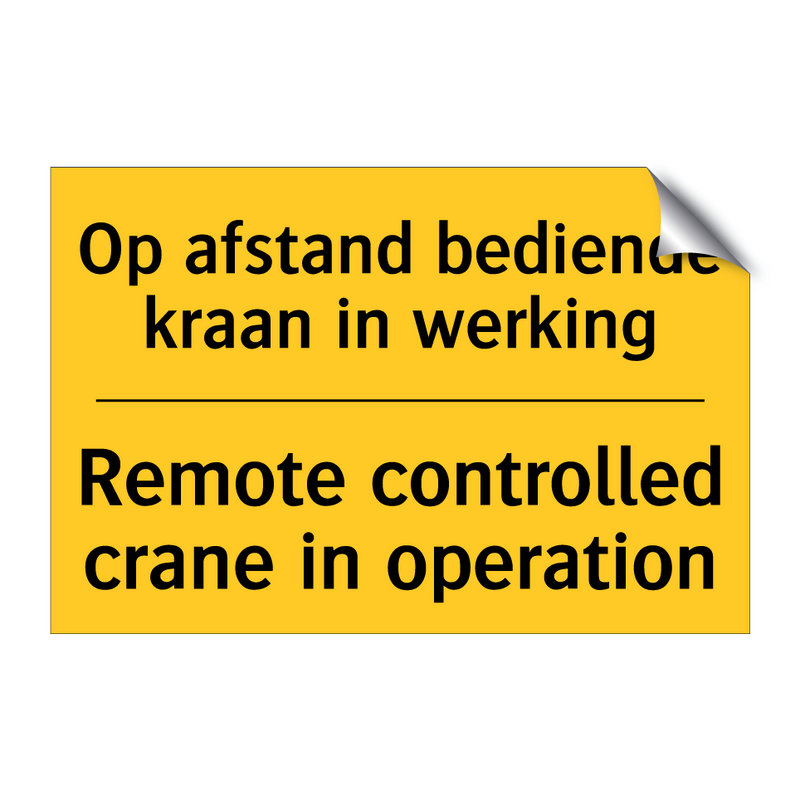 Op afstand bediende kraan in werking - Remote controlled crane in operation