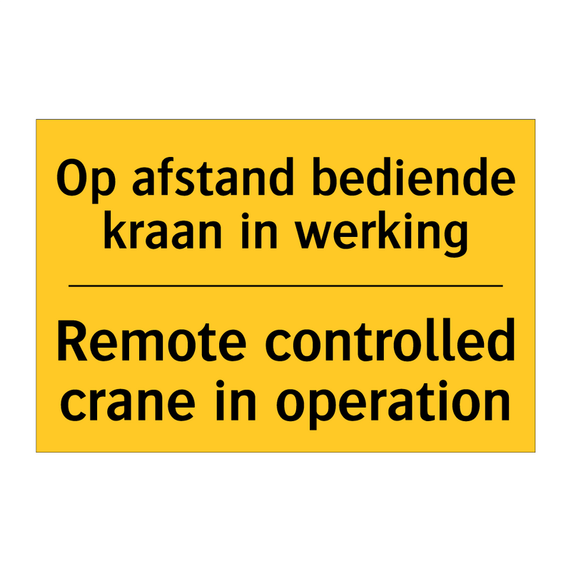 Op afstand bediende kraan in werking - Remote controlled crane in operation