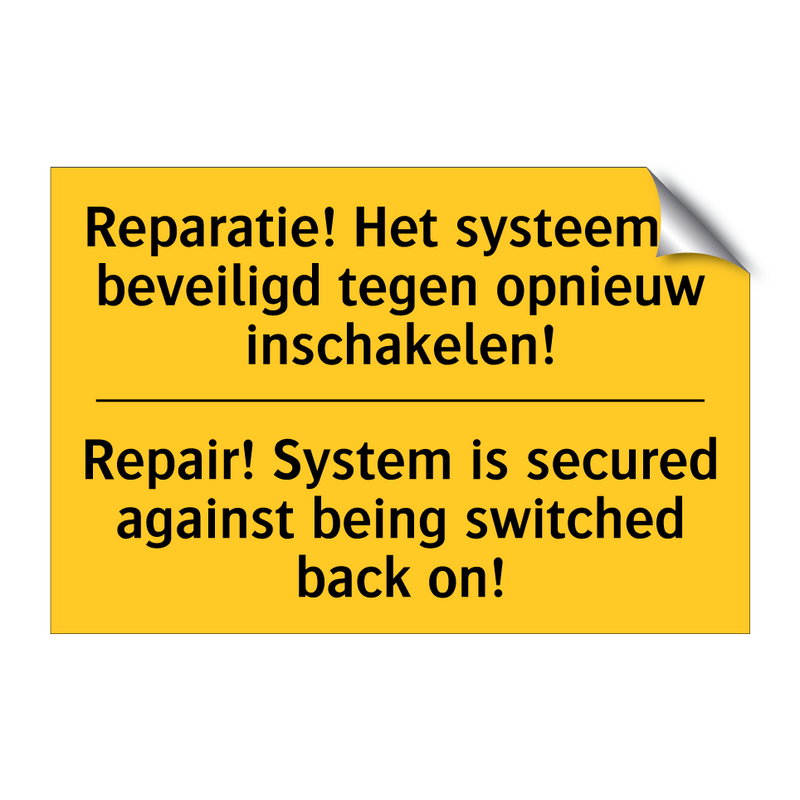 Reparatie! Het systeem is beveiligd /.../ - Repair! System is secured against /.../