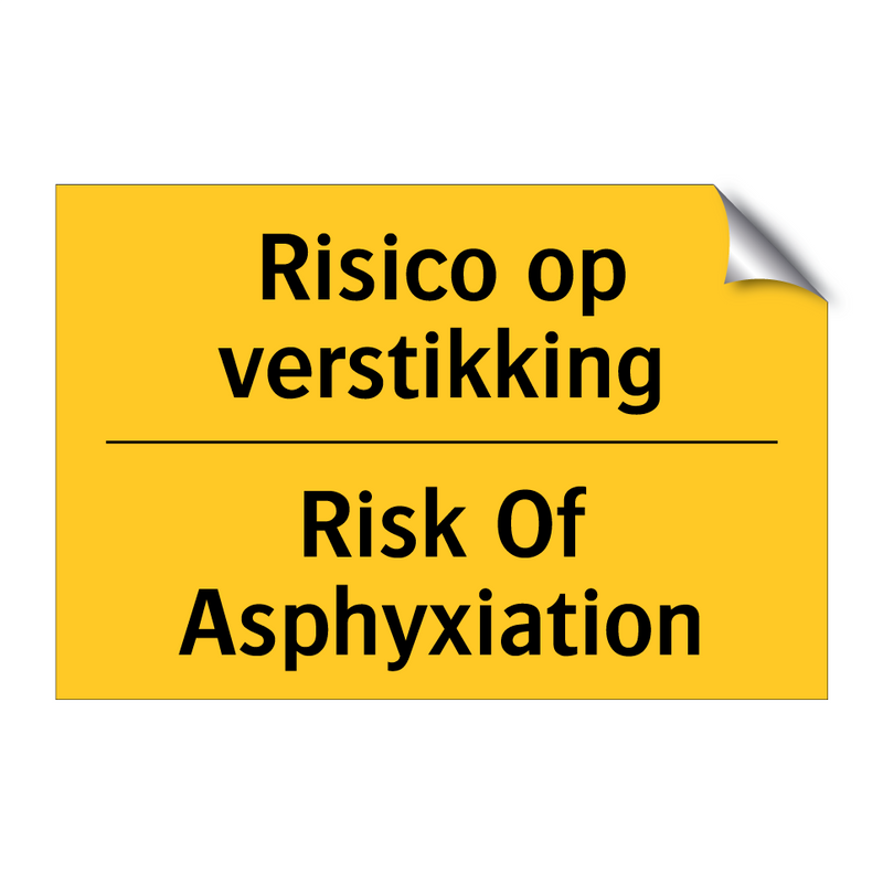 Risico op verstikking - Risk Of Asphyxiation & Risico op verstikking - Risk Of Asphyxiation