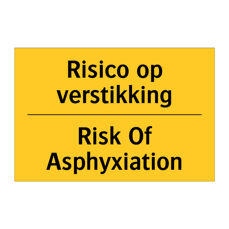 Risico op verstikking - Risk Of Asphyxiation & Risico op verstikking - Risk Of Asphyxiation