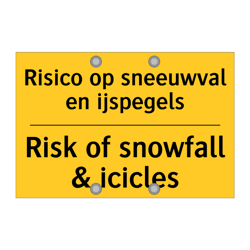 Risico op sneeuwval en ijspegels - Risk of snowfall & icicles