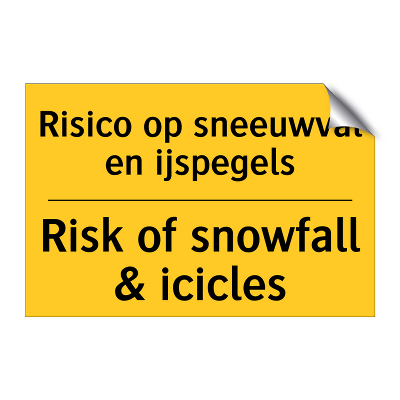 Risico op sneeuwval en ijspegels - Risk of snowfall & icicles