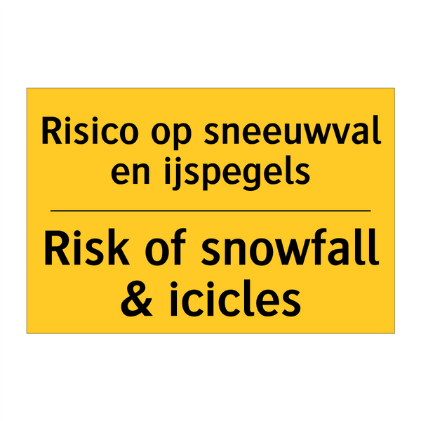 Risico op sneeuwval en ijspegels - Risk of snowfall & icicles