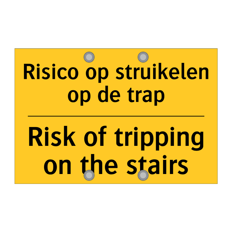 Risico op struikelen op de trap - Risk of tripping on the stairs