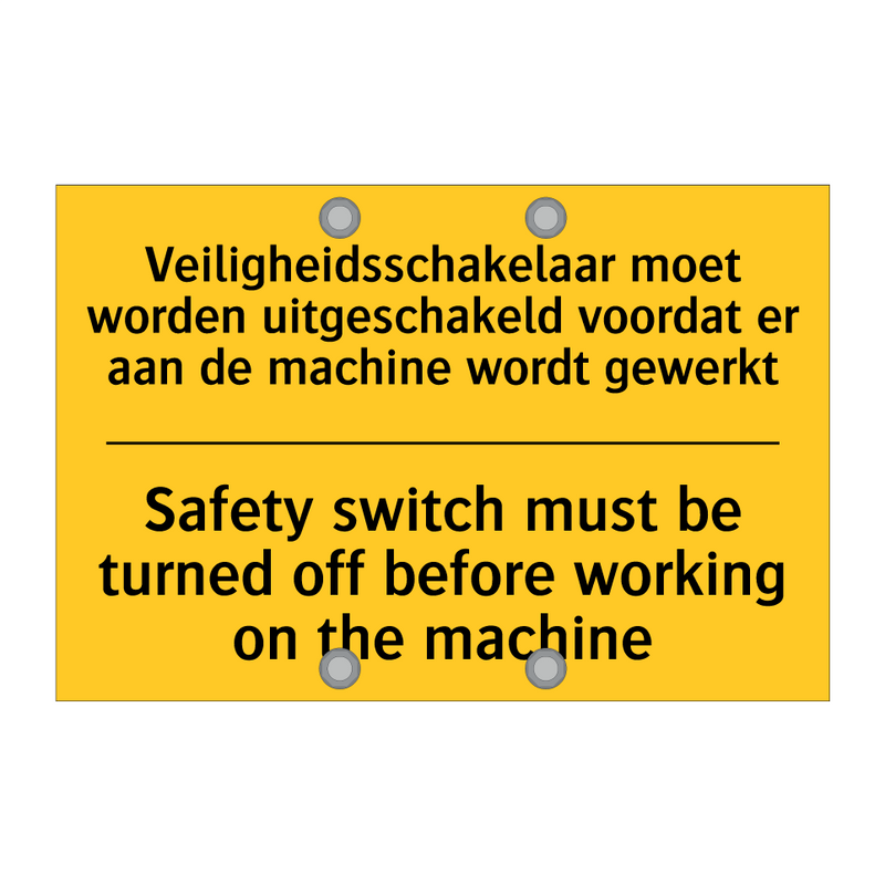 Veiligheidsschakelaar moet worden /.../ - Safety switch must be turned off /.../