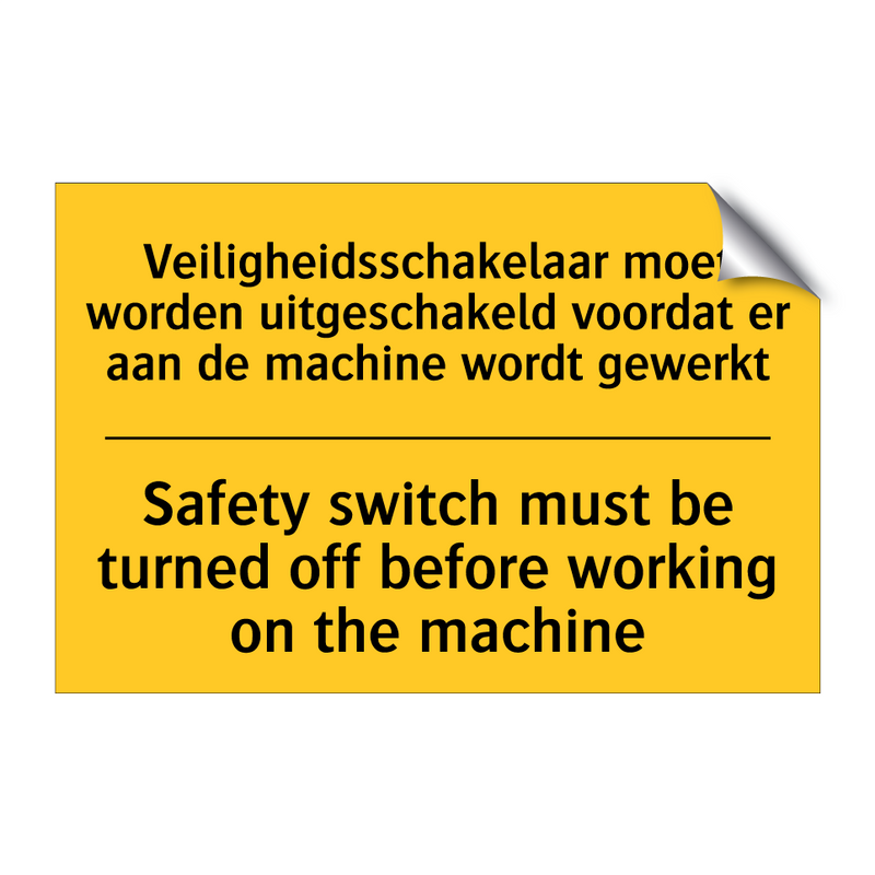 Veiligheidsschakelaar moet worden /.../ - Safety switch must be turned off /.../