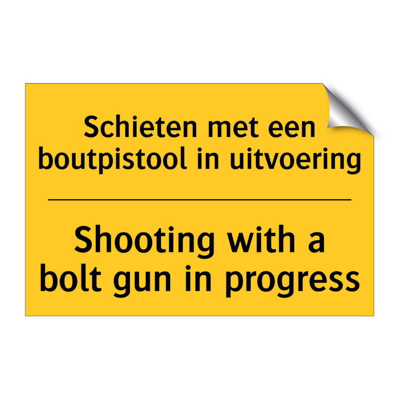 Schieten met een boutpistool in uitvoering - Shooting with a bolt gun in progress