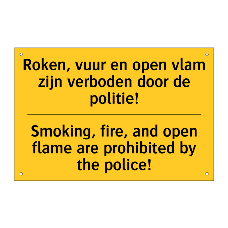 Roken, vuur en open vlam zijn /.../ - Smoking, fire, and open flame /.../