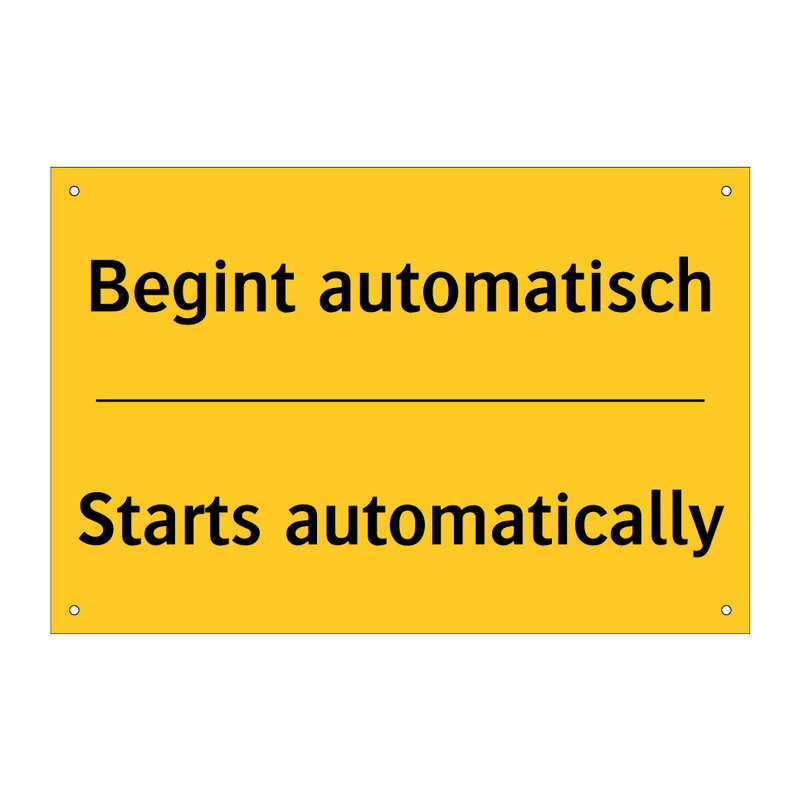 Begint automatisch - Starts automatically & Begint automatisch - Starts automatically