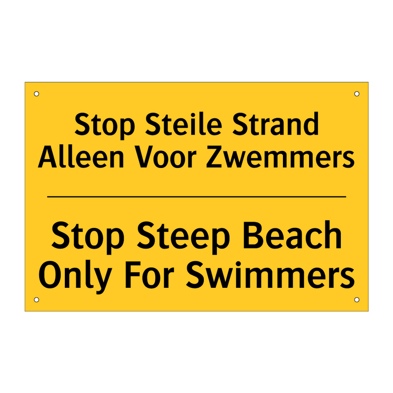 Stop Steile Strand Alleen Voor Zwemmers - Stop Steep Beach Only For Swimmers