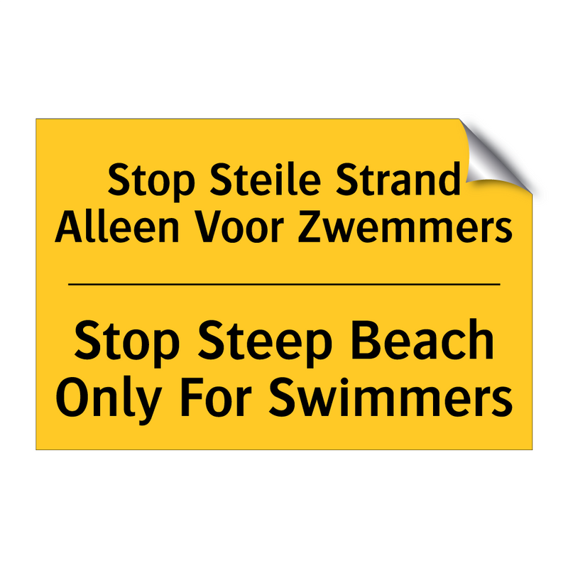 Stop Steile Strand Alleen Voor Zwemmers - Stop Steep Beach Only For Swimmers