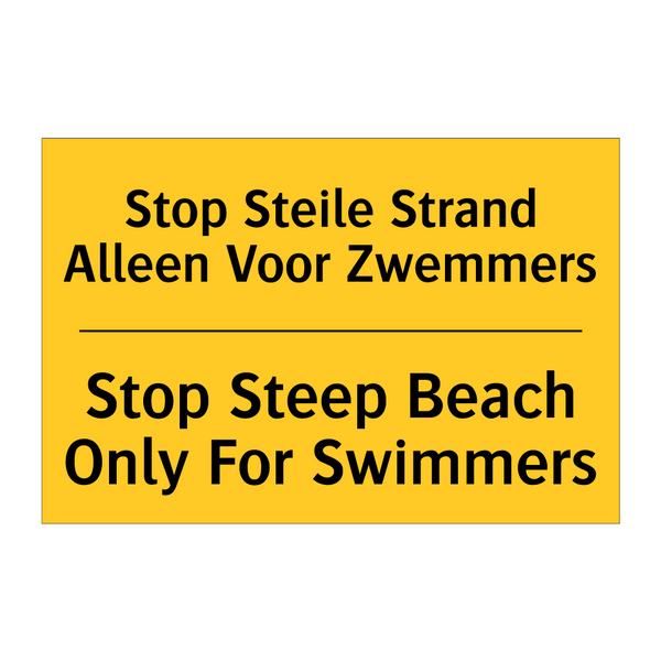 Stop Steile Strand Alleen Voor Zwemmers - Stop Steep Beach Only For Swimmers