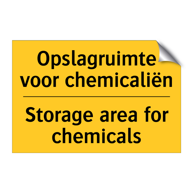 Opslagruimte voor chemicaliën - Storage area for chemicals