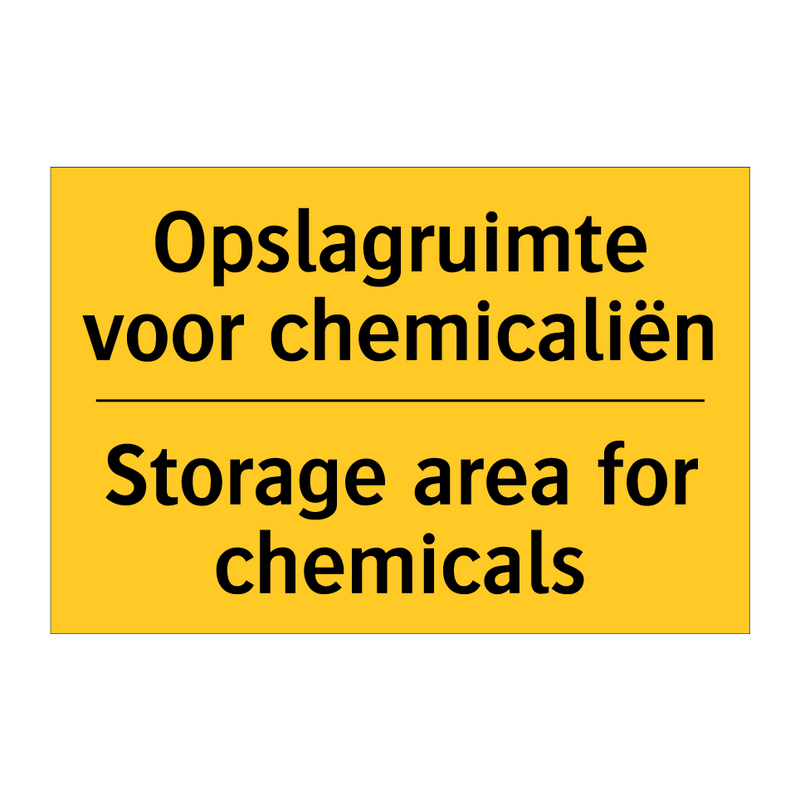 Opslagruimte voor chemicaliën - Storage area for chemicals