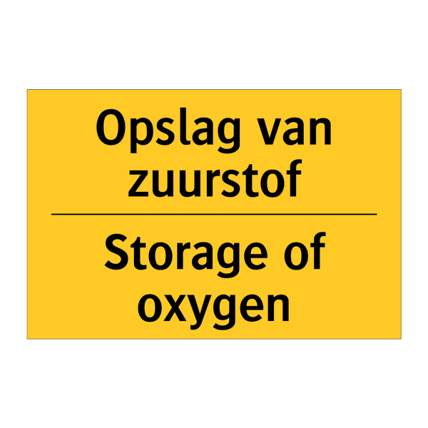 Opslag van zuurstof - Storage of oxygen & Opslag van zuurstof - Storage of oxygen