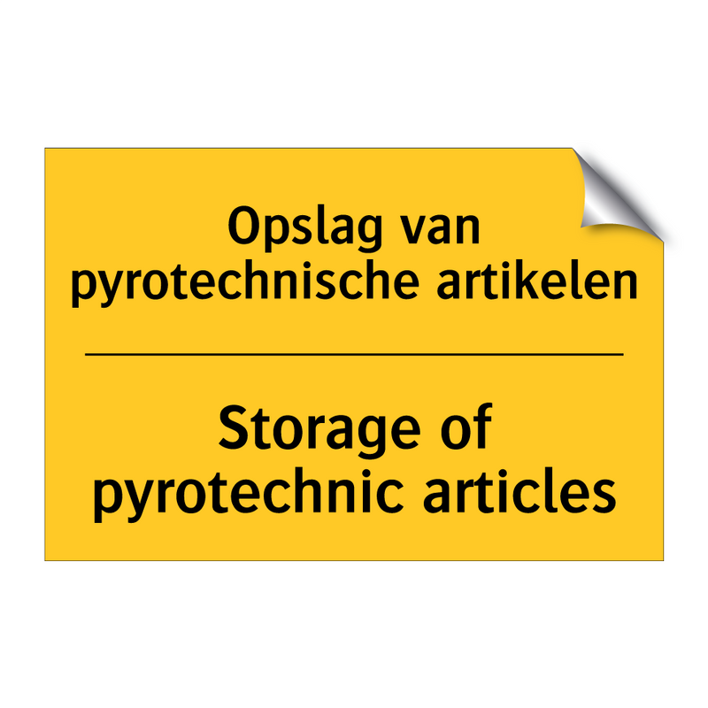 Opslag van pyrotechnische artikelen - Storage of pyrotechnic articles