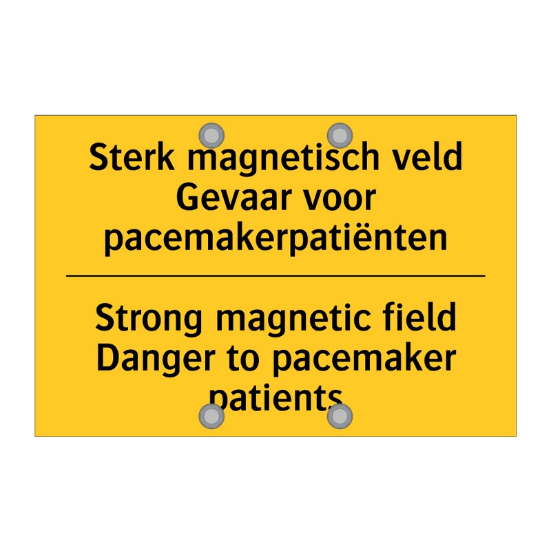 Sterk magnetisch veld Gevaar voor /.../ - Strong magnetic field Danger to /.../