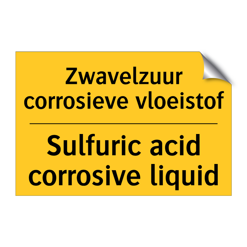 Zwavelzuur corrosieve vloeistof - Sulfuric acid corrosive liquid