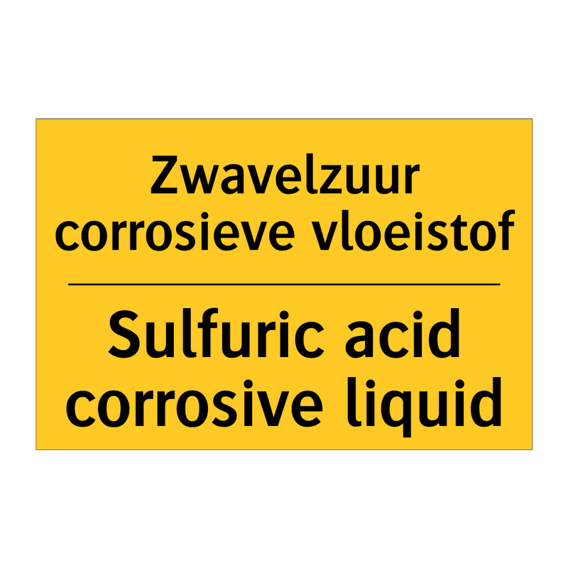 Zwavelzuur corrosieve vloeistof - Sulfuric acid corrosive liquid