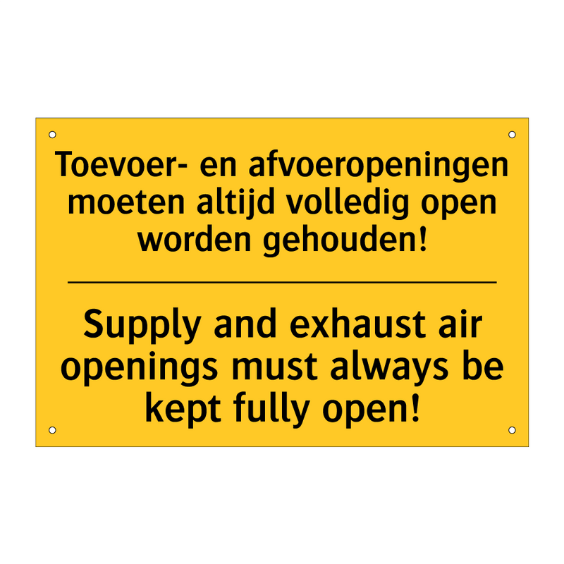 Toevoer- en afvoeropeningen moeten /.../ - Supply and exhaust air openings /.../