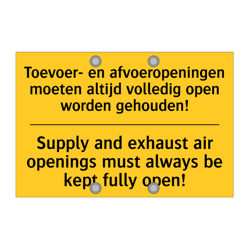 Toevoer- en afvoeropeningen moeten /.../ - Supply and exhaust air openings /.../