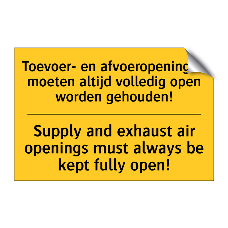 Toevoer- en afvoeropeningen moeten /.../ - Supply and exhaust air openings /.../