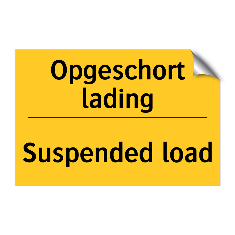 Opgeschort lading - Suspended load & Opgeschort lading - Suspended load