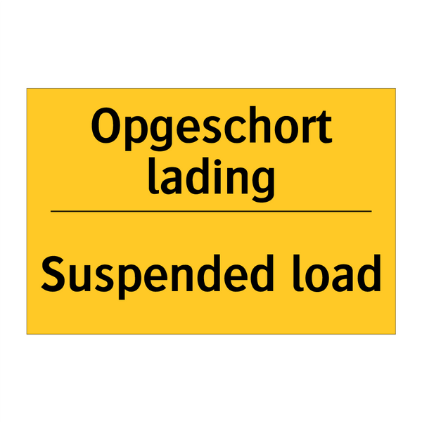 Opgeschort lading - Suspended load & Opgeschort lading - Suspended load