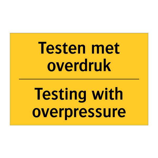 Testen met overdruk - Testing with overpressure & Testen met overdruk - Testing with overpressure