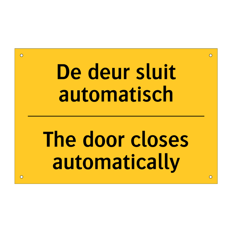 De deur sluit automatisch - The door closes automatically