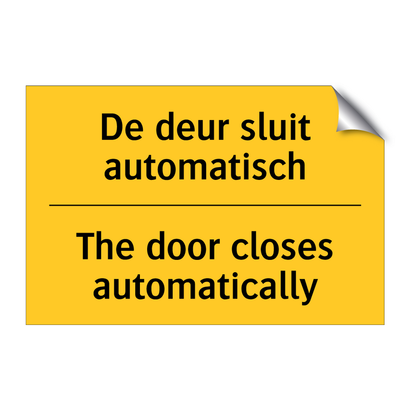 De deur sluit automatisch - The door closes automatically