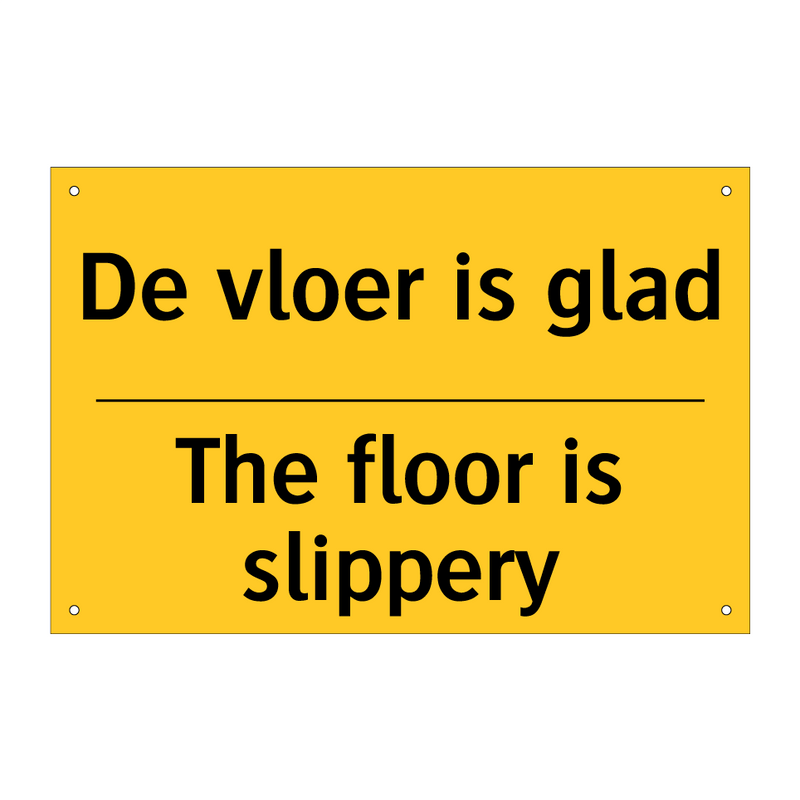 De vloer is glad - The floor is slippery & De vloer is glad - The floor is slippery