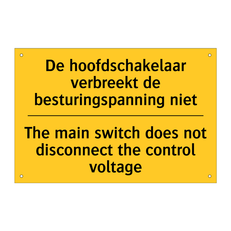 De hoofdschakelaar verbreekt de /.../ - The main switch does not disconnect /.../