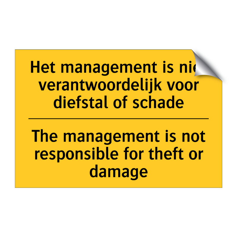 Het management is niet verantwoordelijk /.../ - The management is not responsible /.../