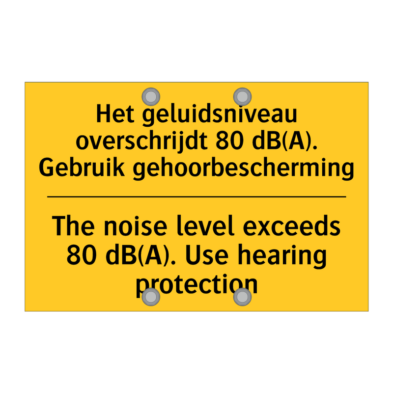 Het geluidsniveau overschrijdt /.../ - The noise level exceeds 80 dB(A). /.../