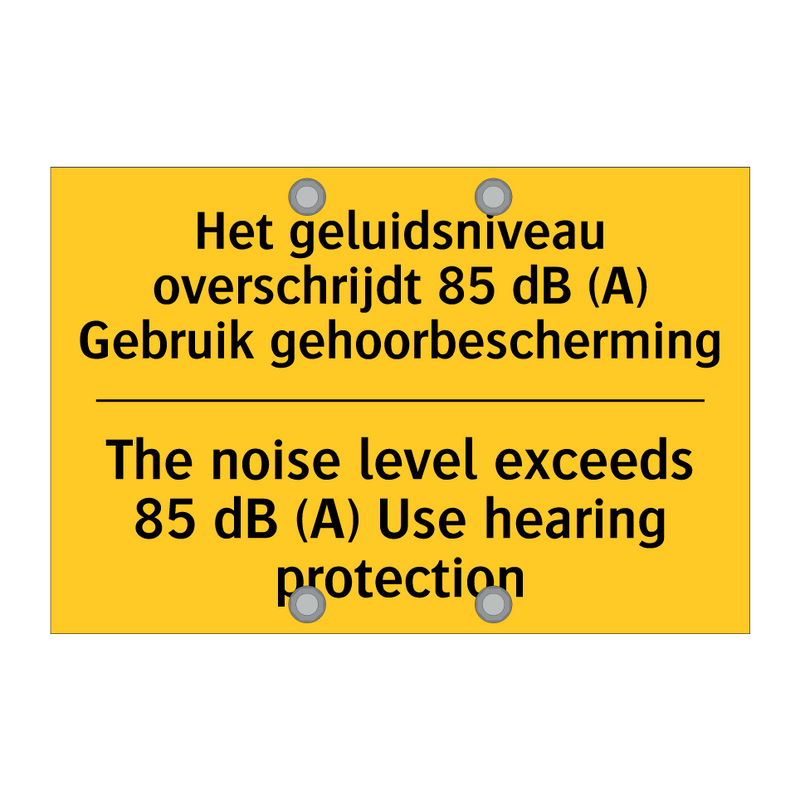 Het geluidsniveau overschrijdt /.../ - The noise level exceeds 85 dB /.../