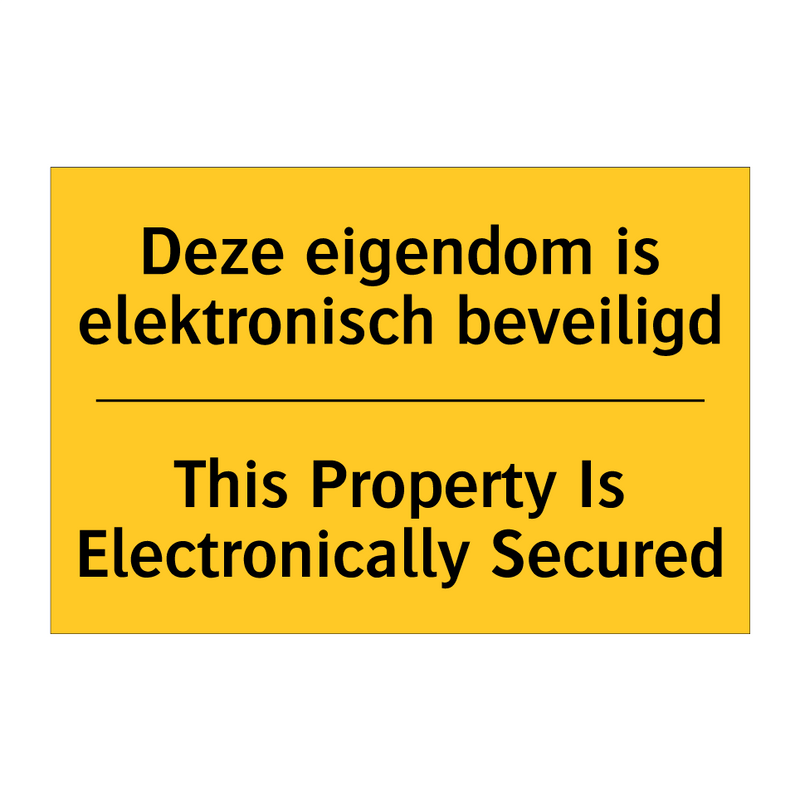 Deze eigendom is elektronisch beveiligd - This Property Is Electronically Secured